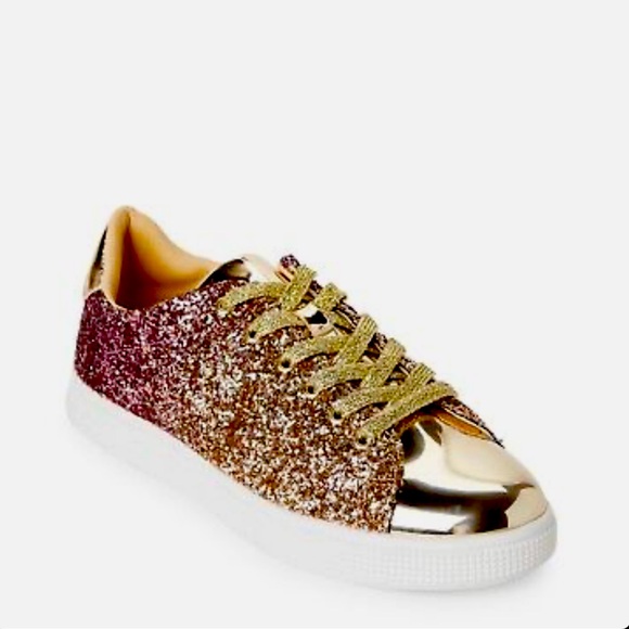 LUCKY STEP Glitter‎ Sneakers Lace up Sz9 - Picture 1 of 8